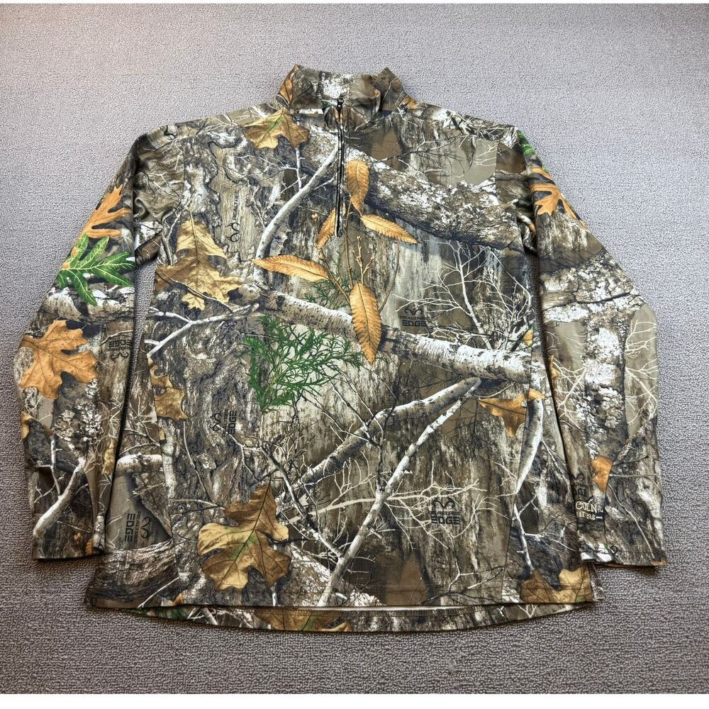 Lincoln‎ Outfitters Men's Medium Real Rree Heavy Camouflage Hunting Quarter Zip
